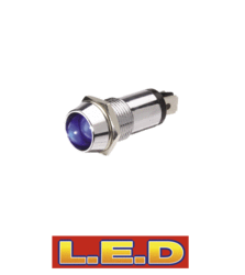 62098BL Narva 24 Volt Chrome Pilot Lamp with Blue L.E.D