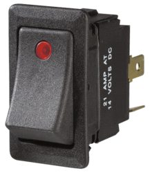 63047BL Narva Illuminated Off / On Heavy-Duty Rocker Switch - Red