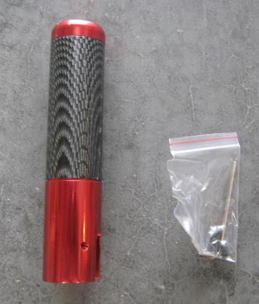 Red Aluminum Park Brake Handle With Carbon Fibre - NEW - Universal