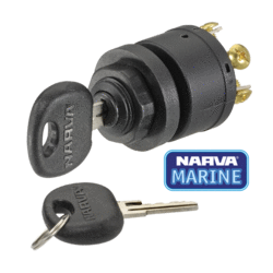 64008 Narva 3 Position Ignition Switch (Marine) with Push for Choke Function