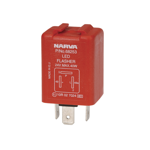 68253BL Narva 24 Volt 3 Pin L.E.D Electronic Flasher with Pilot
