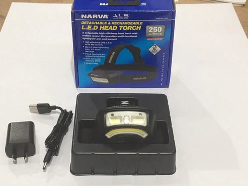 71426 LED Head Torch Rechargeable Camping Workshop Light Head Lamp Narva L.E.D.