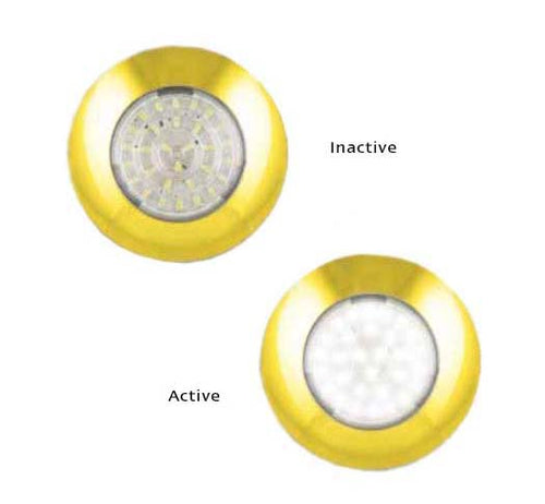 LED Autolamps 7530G 24 Volt Gold Bezel and Clear Lens Courtesy Lamp