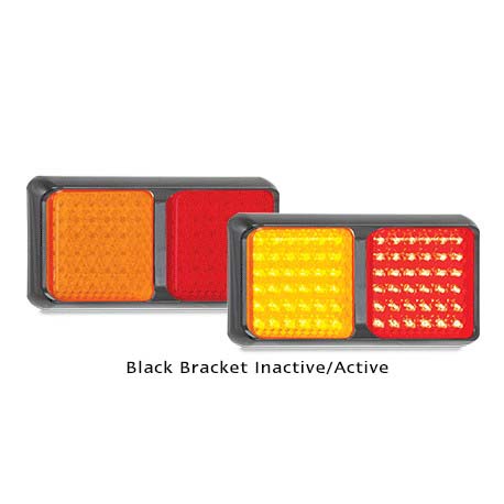 LED Autolamps 80BAR 12 Volt Black Bracket Stop / Tail / Indicator Combination La