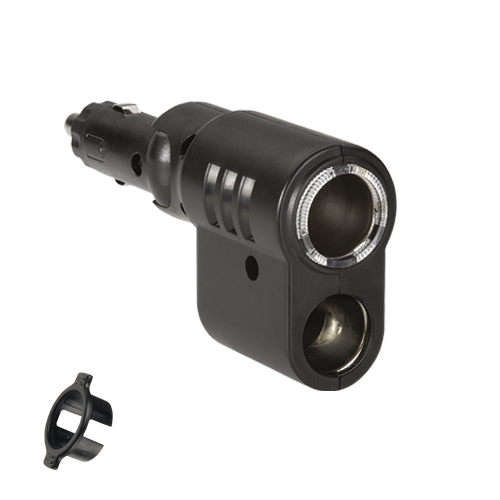 81040BL Narva Cigarette Lighter Plug with Adjustable Twin Accessory Sockets