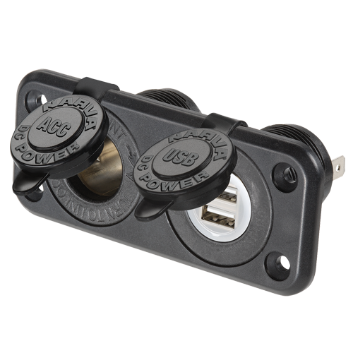 81144BL Narva Heavy-Duty Twin Accessory / Dual USB Sockets
