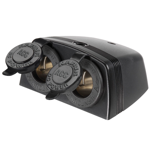81160BL Narva Heavy Duty Twin Surface Mount Accessory Sockets