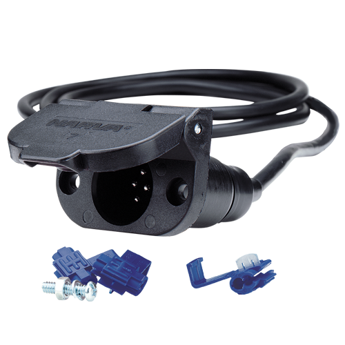 82025BL Narva 7 Pin Small Round Plastic Trailer Socket Kit