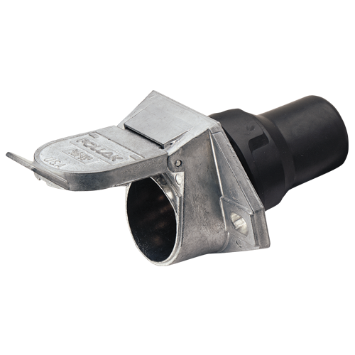 82094 Narva 7 Pin Heavy-Duty Round Metal Trailer Socket with Rubber Boot