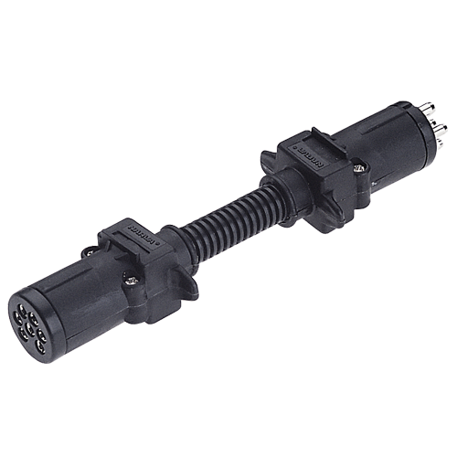 82205BL Narva 7 Pin Small Round Socket on Car to 6 Pin Small Round Plug on Trail