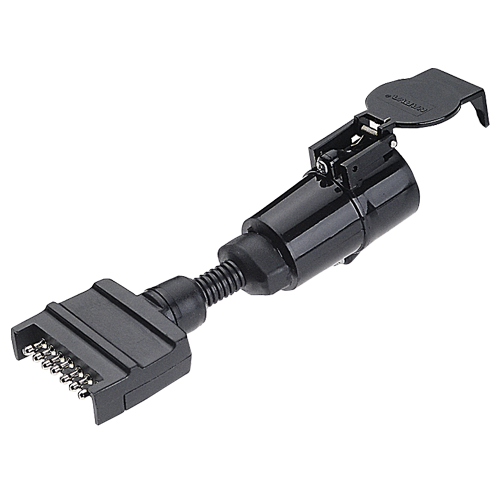 82245BL Narva 7 Pin Flat Socket on Car to 7 Pin Large Round Plug on Trailer