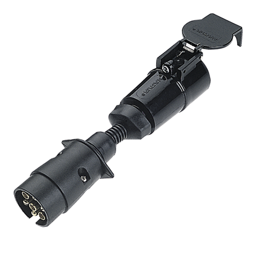 82255BL Narva 7 Pin Large Round Socket on Car to 5 Pin Large Round Plug on Trail