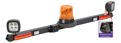 85078 Narva 12 Volt L.E.D Rotating Mine Bar - 1.2m with L.E.D Work Lamps Flood B