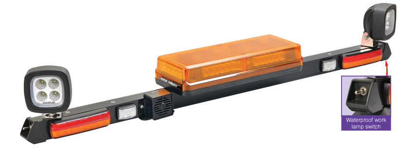 85090A Narva 12/24 Volt L.E.D Light Box Mine Bar - 1.2m with L.E.D Work Lamps Fl