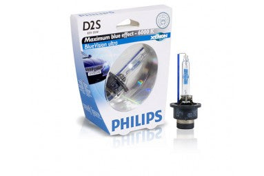 2PC AUS VER PHILIPS BLUE VISION ULTRA 6000K D2S XENON HID BULBS FOR STI E46 M3