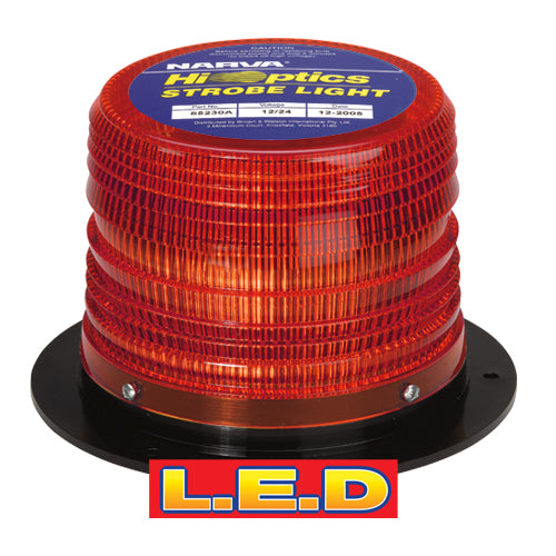 85230R Narva 12/24 Volt High Output L.E.D Strobe Light Red with 4 Selectable Fla