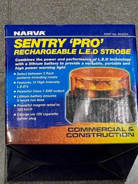 Narva Sentry Pro LED Rechargeable Strobe Light - Magnetic Base 85322A