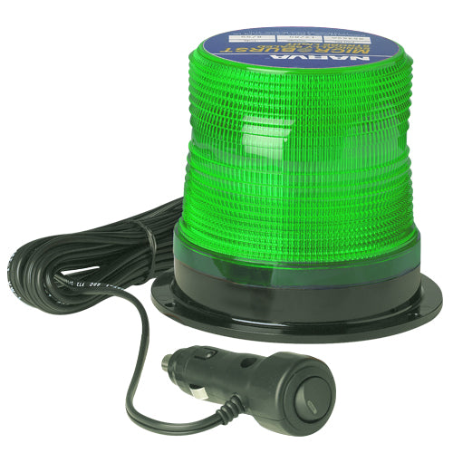 85352G Narva Single Flash Sonically Sealed Strobe Light Green with Magnetic Base