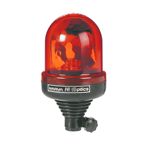 85410R Narva 12/24 Volt Hi Optics Baby Rotating Beacon Red Single Bolt Mount