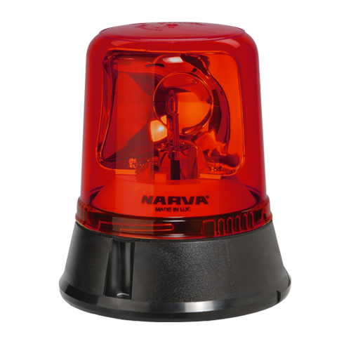 85650R Narva 12/24 Volt Optimax Rotating Beacon Red Flange Base