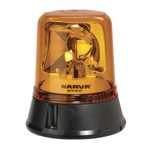 85650A Narva 12/24 Volt Optimax Rotating Beacon Amber Flange Base