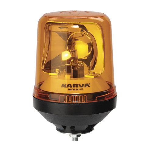 85652A Narva 12/24 Volt Optimax Rotating Beacon Amber Single Bolt Mount
