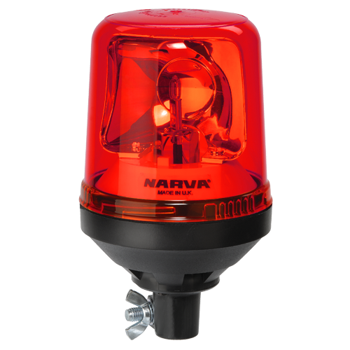 85654R Narva 12/24 Volt Optimax Rotating Beacon Red Pipe Mount Base