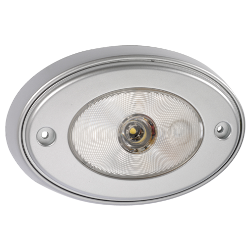 87642BL Narva 10-30 Volt 1W L.E.D Silver Satin Courtesy Lamp with Off / On Switc