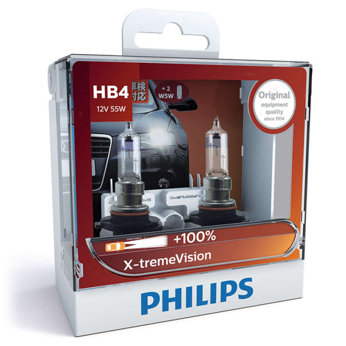 Aus Ver (FREE T10) PHILIPS HB4 9006 X-treme Vision +100% Halogne Bulbs extreme