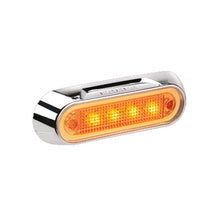 90822CBL Narva 10-30 Volt L.E.D Front End Amber Lamp with Chrome Deflector Base