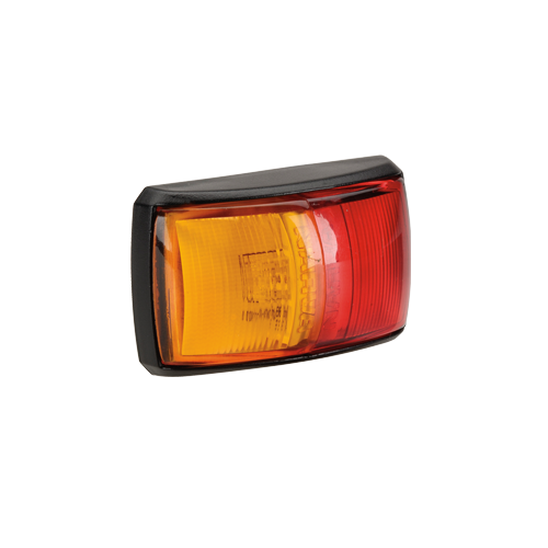 91402BL Narva 10-33 Volt L.E.D Side Marker Lamp (Red/Amber) with Black Deflector