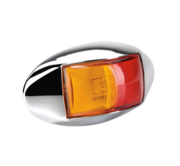 91404C Narva 10-33 Volt L.E.D Side Marker Lamp (Red/Amber) with Oval Chrome Defl