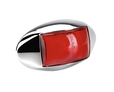 91434CBL Narva 10-33 Volt L.E.D Rear End Outline Marker Lamp (Red) with Oval Chr