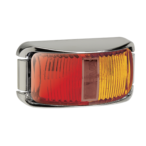91602CBL Narva 9-33 Volt L.E.D Side Marker Lamp (Red/Amber) with Chrome Base and