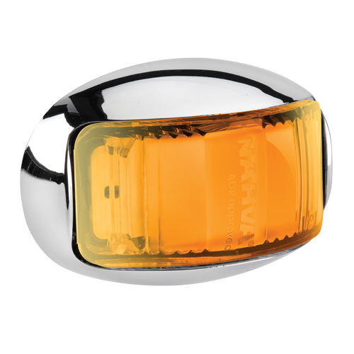 91645C Narva 9-33 Volt L.E.D Side Direction Indicator Lamp (Amber) with Oval Chr