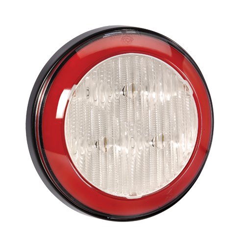 94312 Narva 9-33 Volt L.E.D Reverse Lamp (White) with Red L.E.D Tail Ring, 0.5m