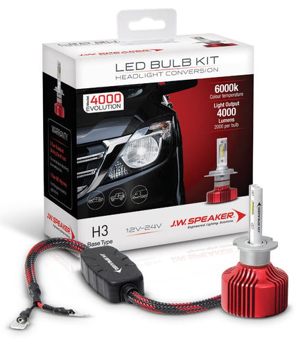 JW Speaker H3 4000 series 6000k white LED Headlight Kit part # 990003
