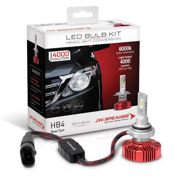 HB4 JW Speaker 990006 4000 series 6000k white LED Headlight Kit
