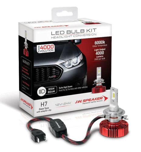 H7 High Beam JW Speaker 4000 series 6000k white LED Headlight Kit 990007C1