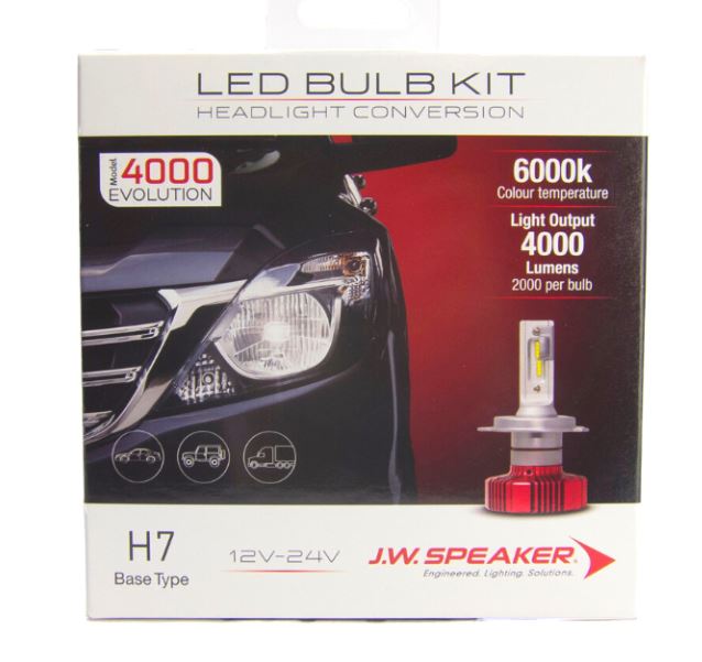 H7 JW Speaker 4000 series 6000k white LED Headlight Kit 990007