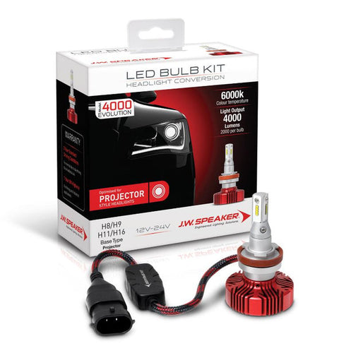 JW Speaker 4000 series 6000k white H8 H9 H11 H16 Projector Light LED Headlight K