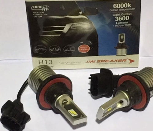 JW Speaker H13 LED 6000K DIRECT FIT LED GLOBE - BUILT IN CANBUS pair