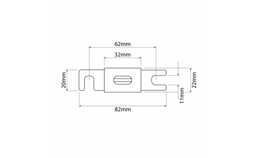 IONNIC ANL500 500A Ceramic ANL Series Bolt In Fuse