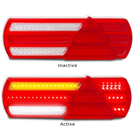 LED Autolamps EU390LR2 12-24 Volt Stop / Tail and Indicator Combination Lamp