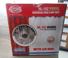 2 x 102MSRML Semi Sealed Beam Crystal Headlight 7" Round H4 with Amber LED Ring