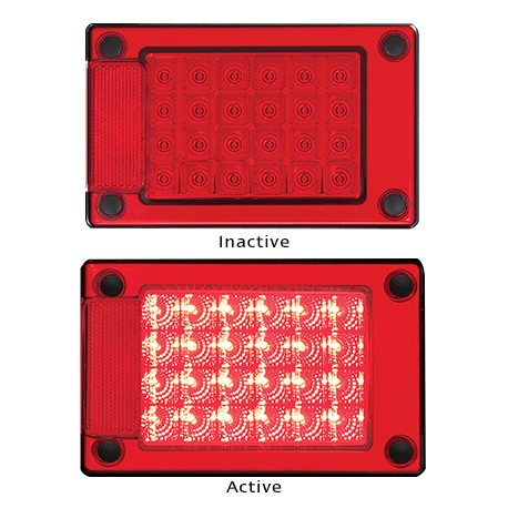 LED Autolamps J3RM 12-24 Volt Stop / Tail Single Function Lamp