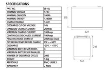 Projecta 12 Volt 100ah Lithium Battery - LB100