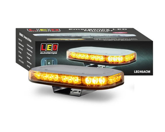 LED Autolamps LB246ACM 12/24V Amber Emergency Mini Light Bar Clear Lens With Amb