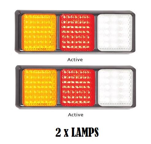 2 x LED Autolamps 100BARWM 12-24 Volt Stop / Tail / Indicator and Reverse Combin