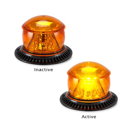 LED Autolamps MB12AM 10-110 Volt Amber Mini Strobe Beacon